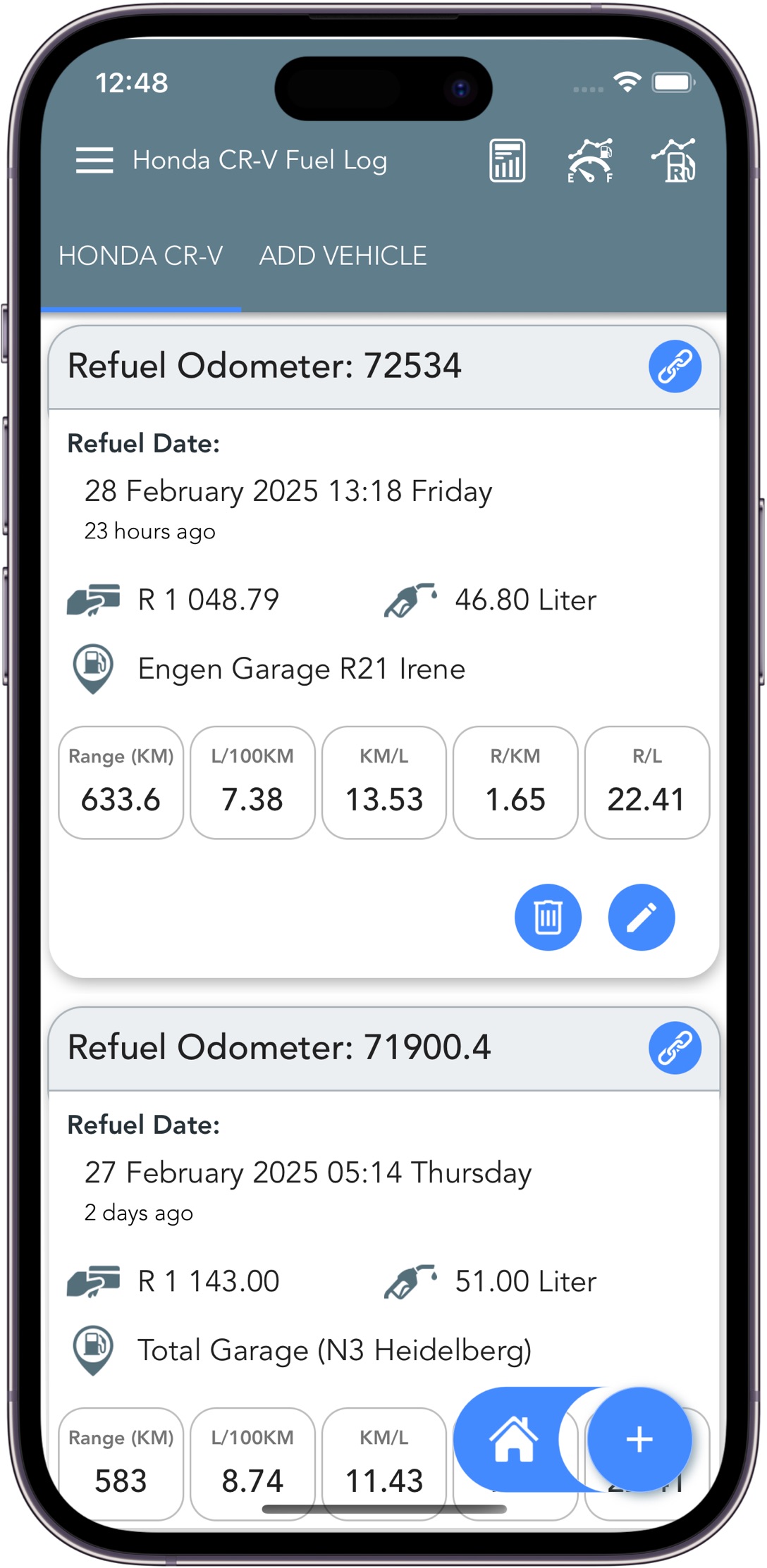 Trip Logbook vehicle fuel log