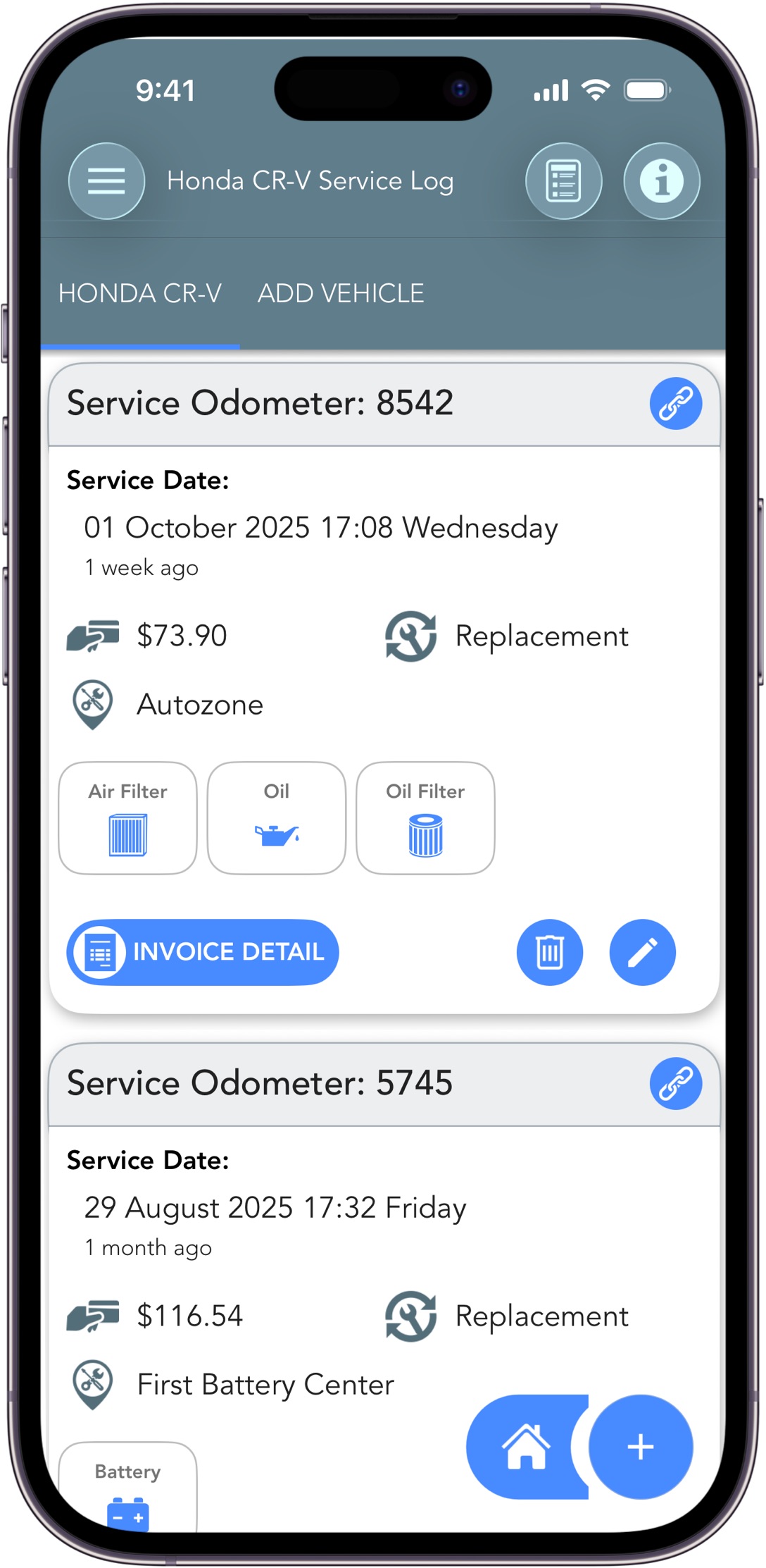 Trip Logbook vehicle service & maintenance log